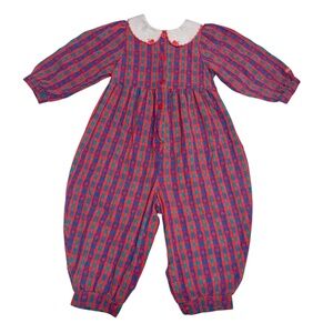 Vintage OshKosh Apple Romper One Piece Girls 18 Months USA Made Outfit